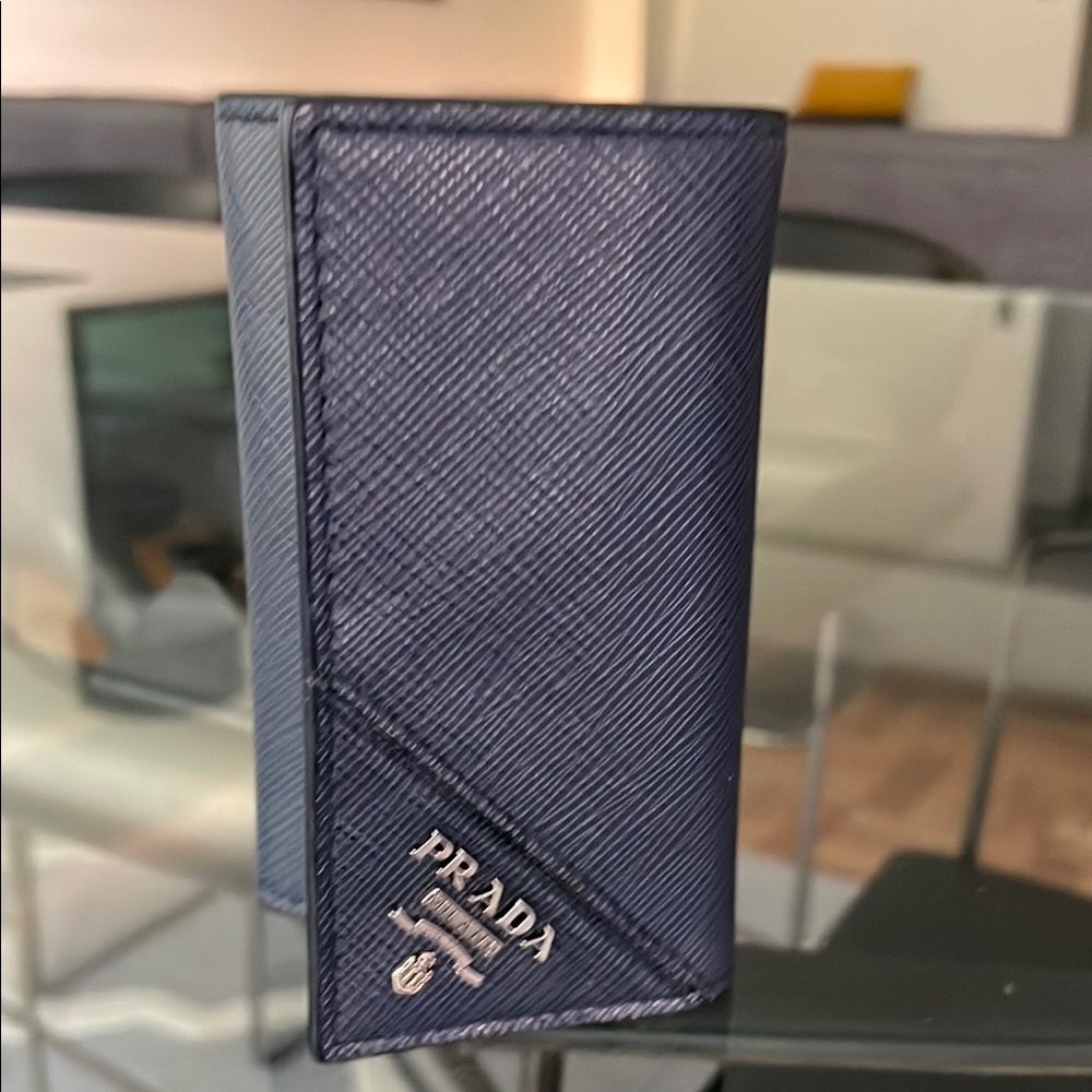 Prada Dark Blue Leather Key Holder - Picture 4 of 7